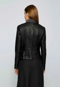 BOSS SANOA - Leather Jacket - Black -BOSS Sales Store c07cb537107d47659e04300006b5ac64