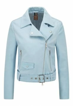 BOSS SALOA - Leather Jacket - Light/pastel Blue -BOSS Sales Store c5a76fc911f849d7bf6086ce5180ade1