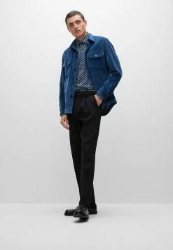 BOSS HANK KENT - Shirt - Dark Blue, Mottled Royal Blue, Blue -BOSS Sales Store c6cdef60aaca4cddb75ce26a17c3b499