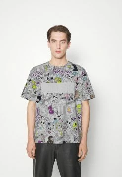 BOSS TEE LOTUS - Print T-shirt - Light/pastel Grey