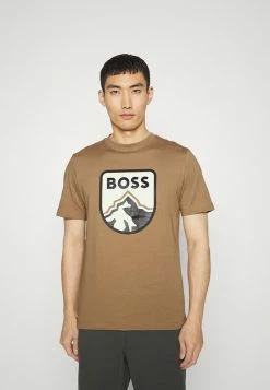 BOSS TIBURT - Print T-shirt - Medium Beige