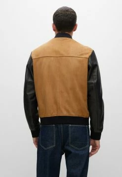 BOSS Leather Jacket - Beige -BOSS Sales Store cf026181fad14724b894bcb3a719c36a