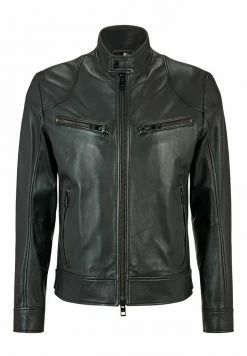 BOSS MALTON - Leather Jacket - Black One -BOSS Sales Store cfd854fd710c404790af84eb8fa47033