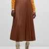 BOSS VAPLITA - Pleated Skirt - Open Brown Two