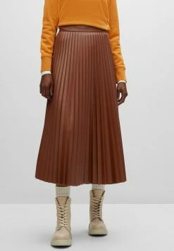 BOSS VAPLITA - Pleated Skirt - Open Brown Two