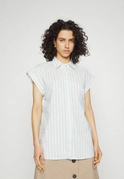 BOSS BRUGA - Button-down Blouse - Light Blue/white