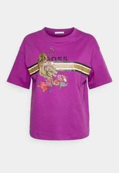 BOSS EVINA - Print T-shirt - Bright Purple -BOSS Sales Store e25ff167247042f5ab4bb369b1b48222