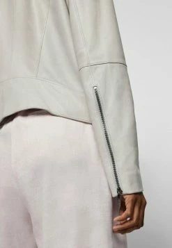 BOSS SALELI - Leather Jacket - Silver -BOSS Sales Store e38797a39ac546369c0f159fa071cbba