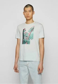 BOSS TEECOLLAGE - Print T-shirt - Light Green Seven