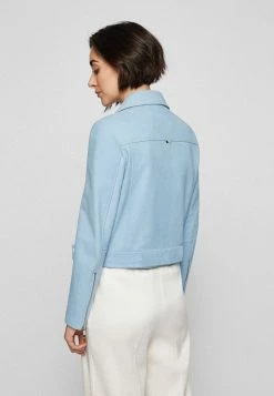 BOSS SALOA - Leather Jacket - Light/pastel Blue -BOSS Sales Store e5942436f82d473c93de5e628b7b56da