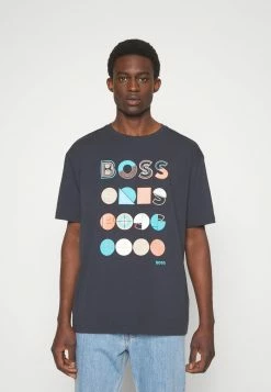 BOSS TEE - Print T-shirt - Dark Blue