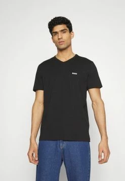 BOSS TEEVN CURVED - Print T-shirt - Black