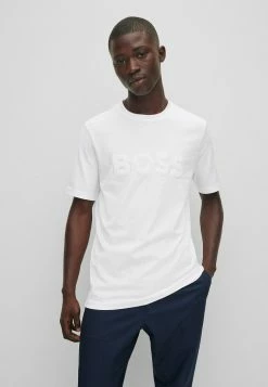 BOSS TIBURT - Print T-shirt - White