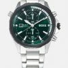 BOSS GLOBETROTTER - Chronograph Watch - Silver-coloured/green -BOSS Sales Store ebdcec66d968461cac60842278416111